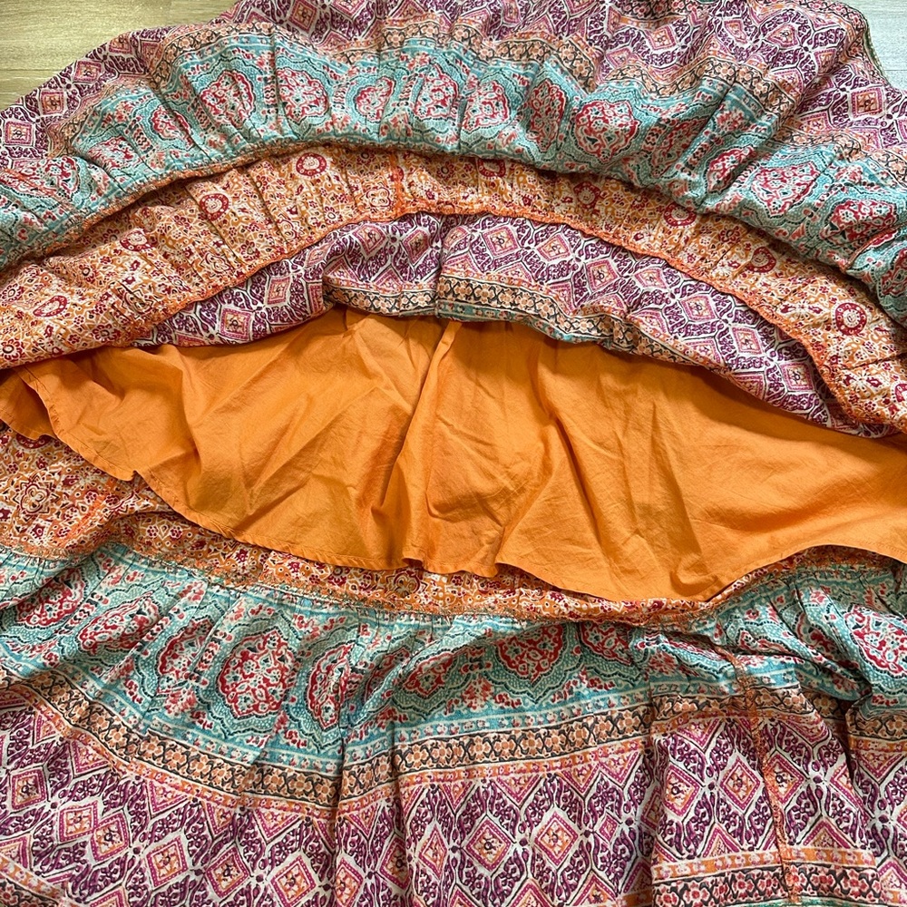 LRL Ralph Lauren Womens Skirt Rainbow Boho Tiered Cottage Peasant Fiesta XL - Picture 7 of 9